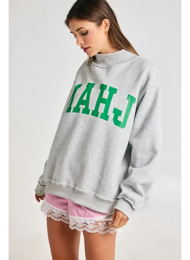 Mahjong Reversible Mock Neck Sweatshirt