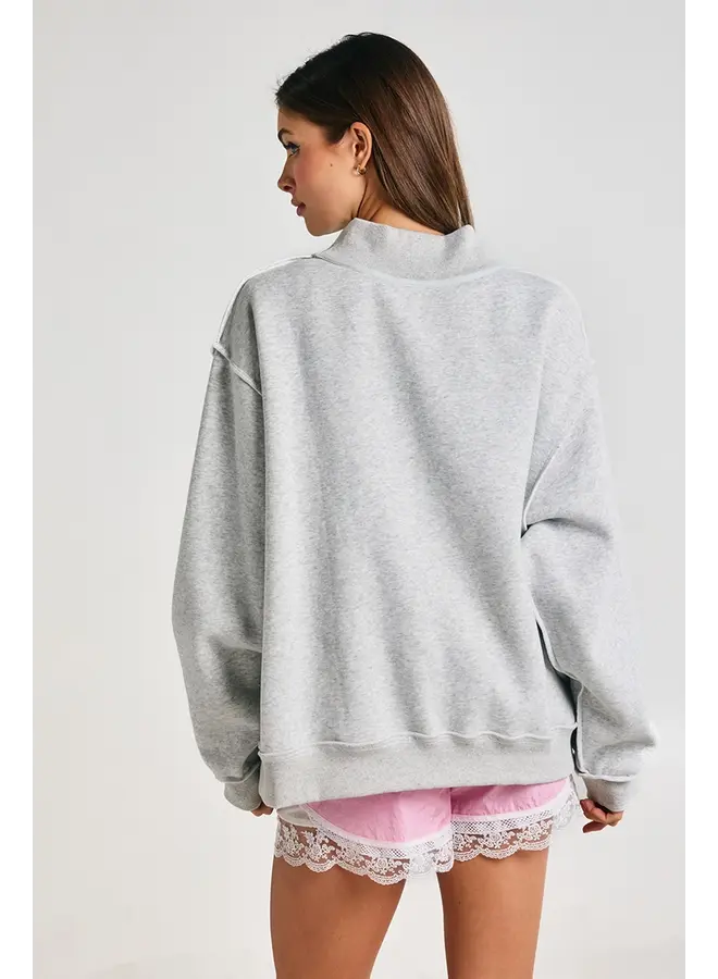 Mahjong Reversible Mock Neck Sweatshirt