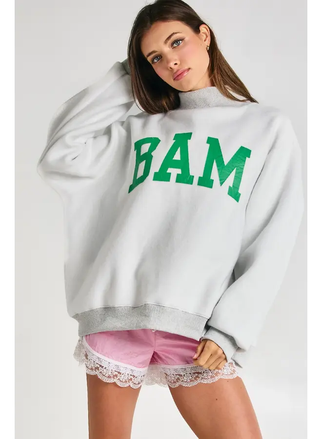 Mahjong Reversible Mock Neck Sweatshirt