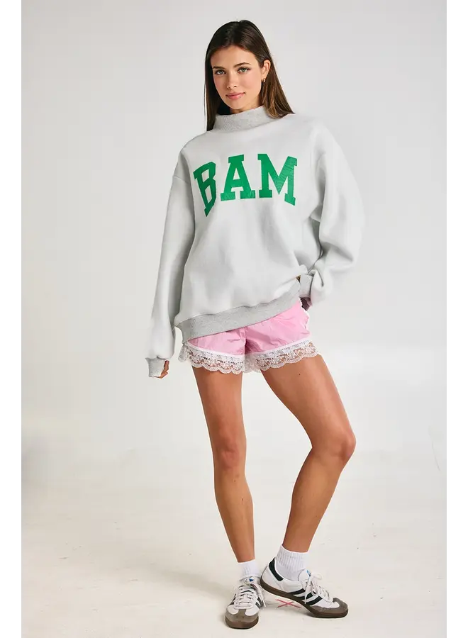 Mahjong Reversible Mock Neck Sweatshirt