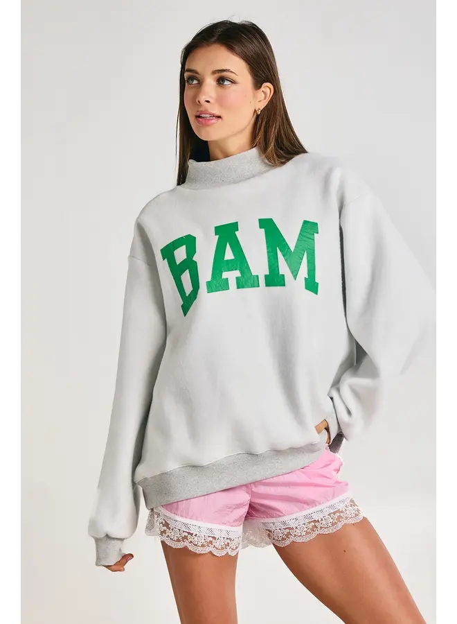 Mahjong Reversible Mock Neck Sweatshirt