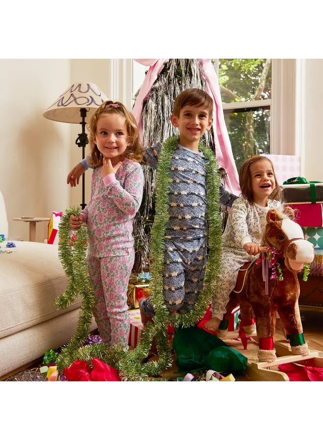 Mistle Bow Waffle Long Sleeve/Pant PJs -