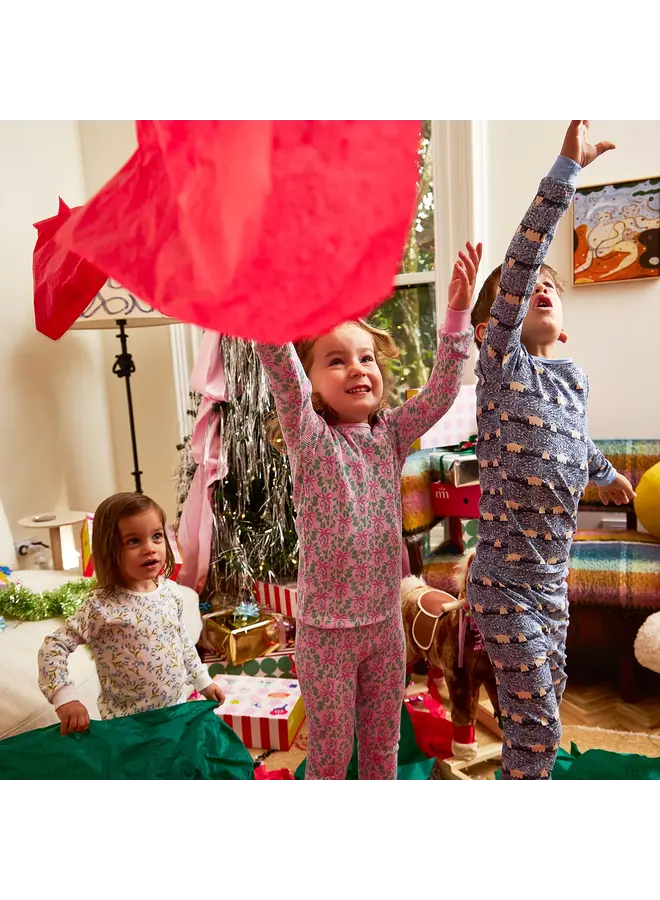 Mistle Bow Waffle Long Sleeve/Pant PJs -