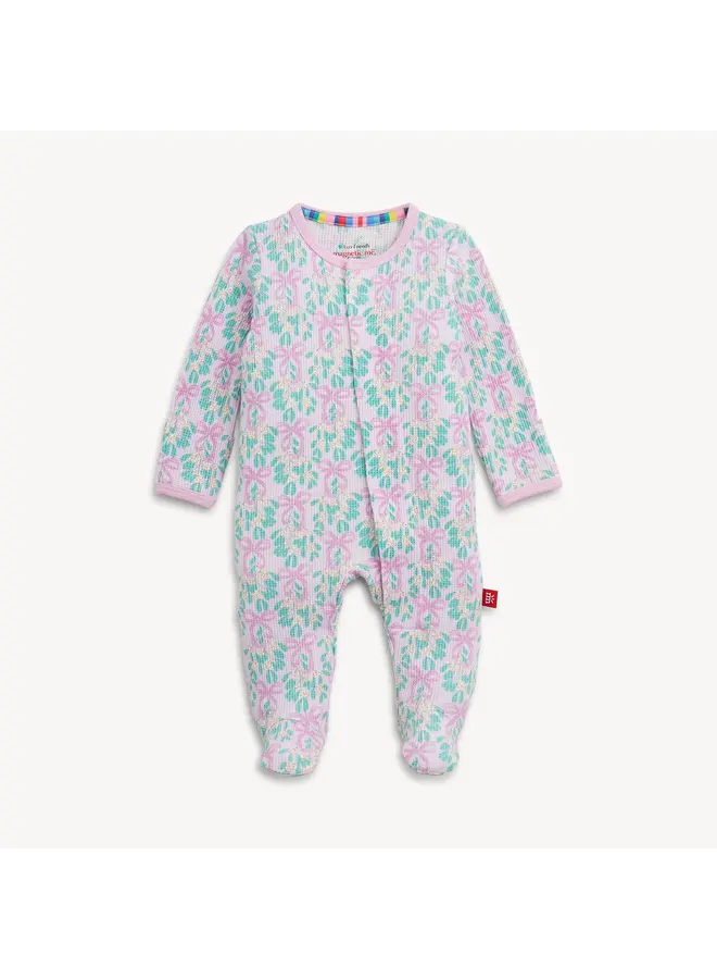 Mistle Bow Waffle Footie