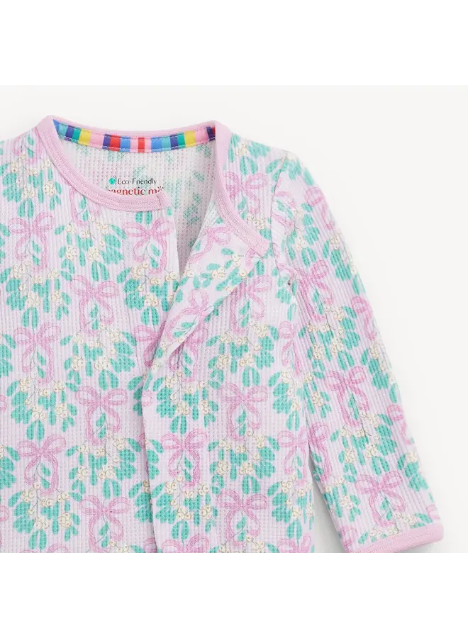 Mistle Bow Waffle Footie