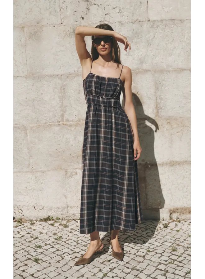 Evermore Plaid Midi Dress-