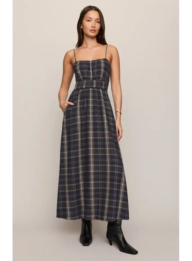 Evermore Plaid Midi Dress-