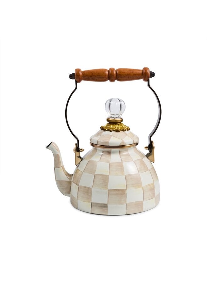Mocha Check 1 Quart Tea Kettle