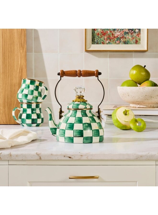 Emerald Check 1 Quart Tea Kettle