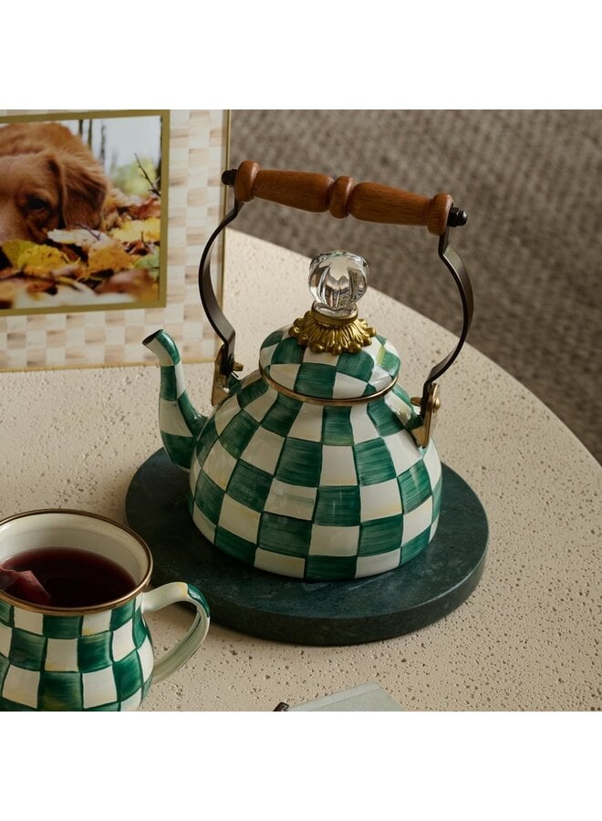 Emerald Check 1 Quart Tea Kettle