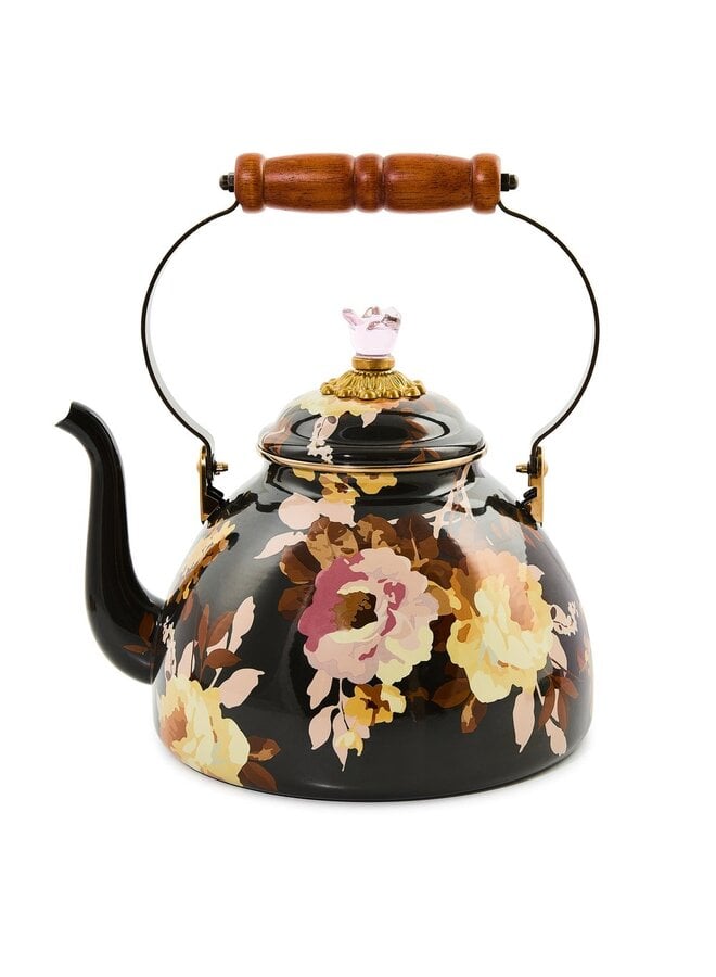 Wild Rose Brown 3 Quart Tea Kettle