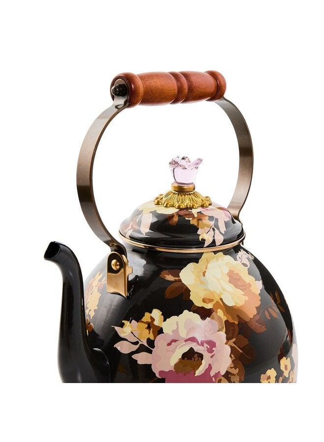 Wild Rose Brown 3 Quart Tea Kettle