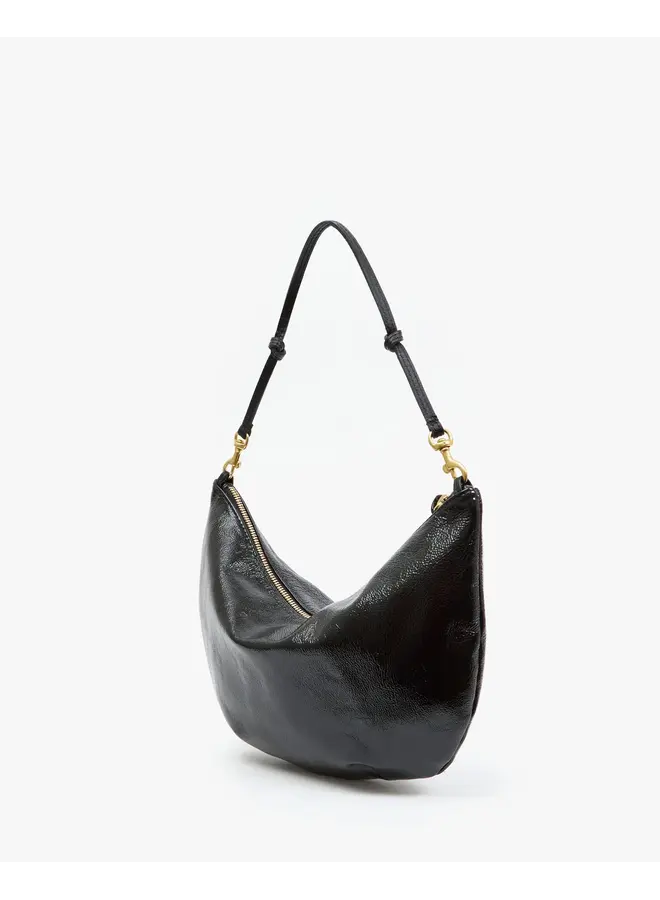 Lune Handbag - Naplak Patent- Black