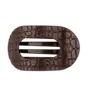 Large Flat Round Clip - Brown Crocodile
