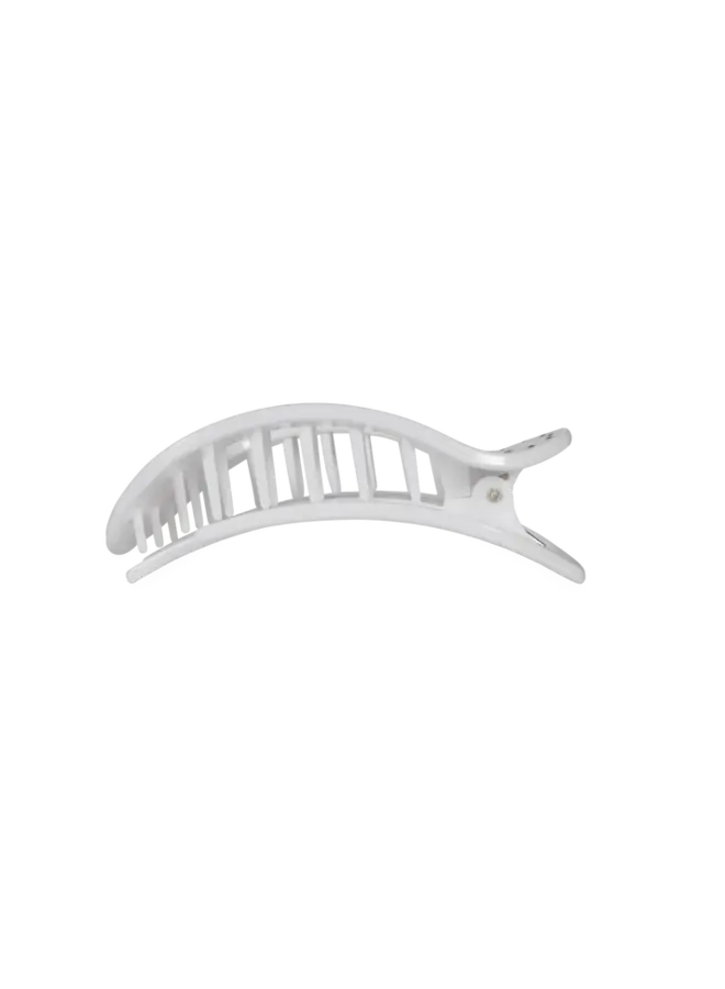 Flat Round Hair Clip-Medium-White Polka Dot Party