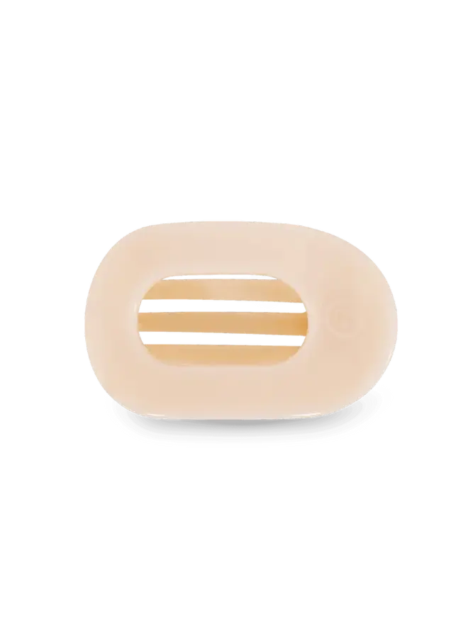 Almond Beige Small Flat Round Hair Clip