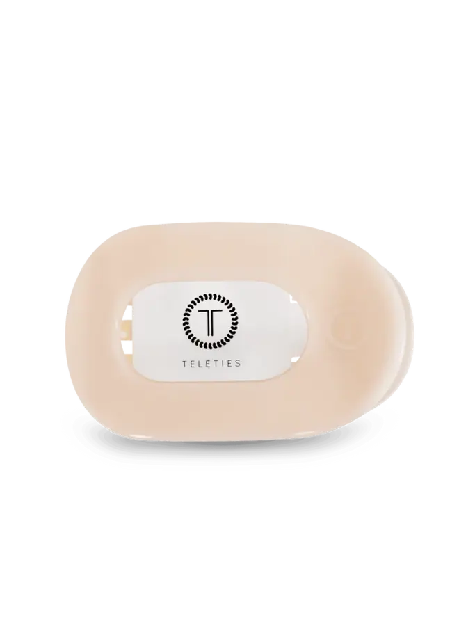 Almond Beige Small Flat Round Hair Clip