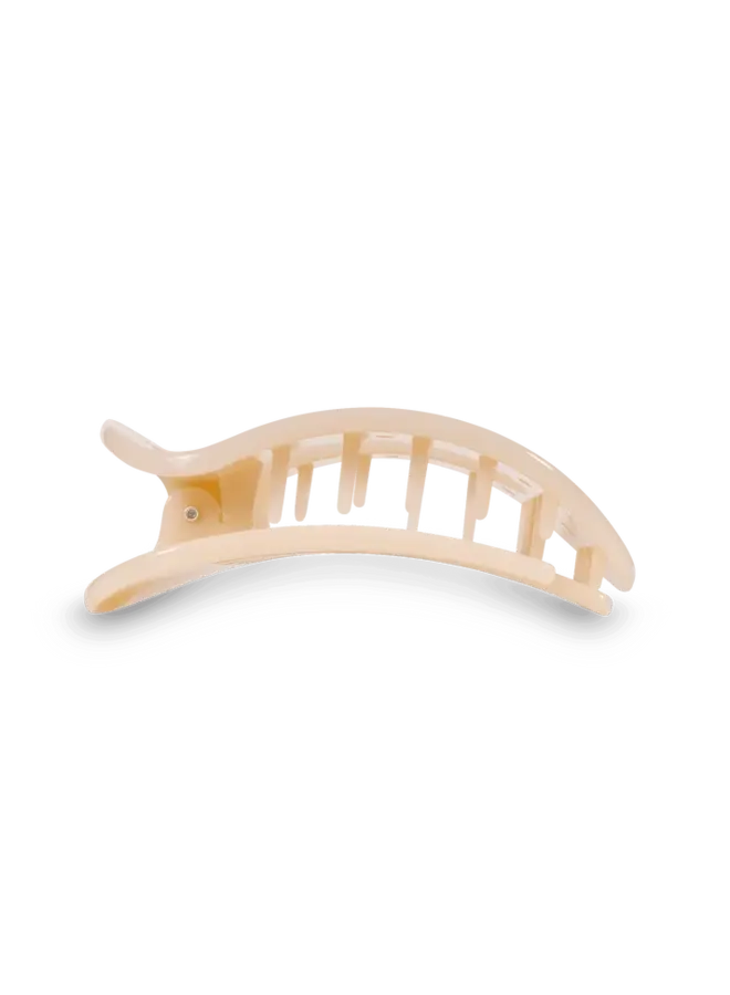 Almond Beige Small Flat Round Hair Clip