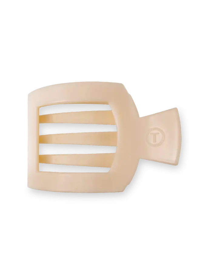 Flat Square Hair Clip - Large - Almond Beige