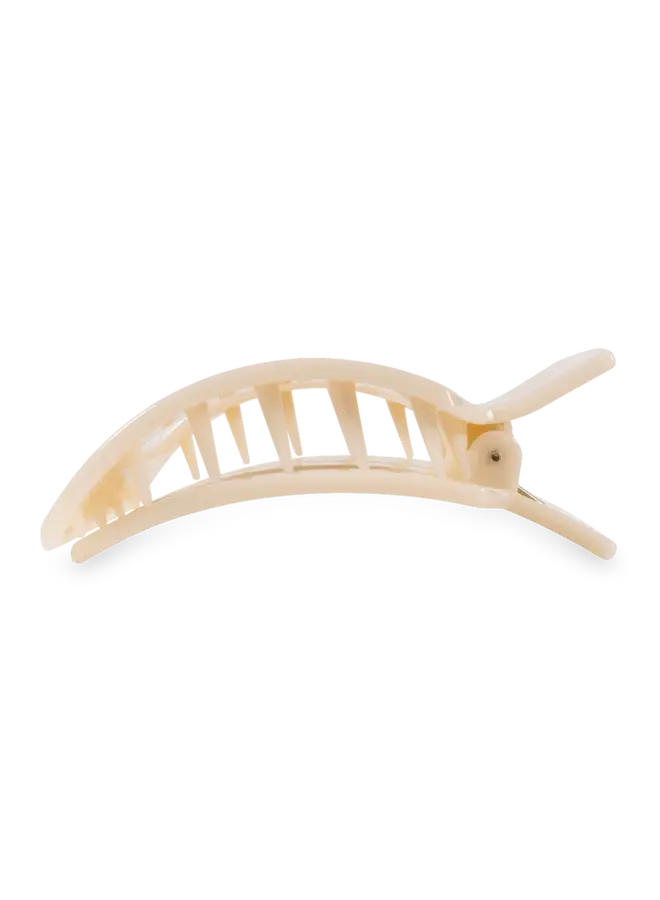 Flat Square Hair Clip - Large - Almond Beige