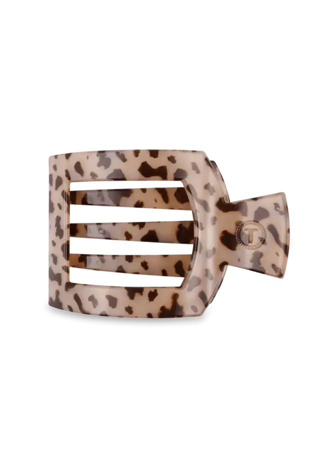Flat Square Hair Clip - Large - Blonde Tortoise