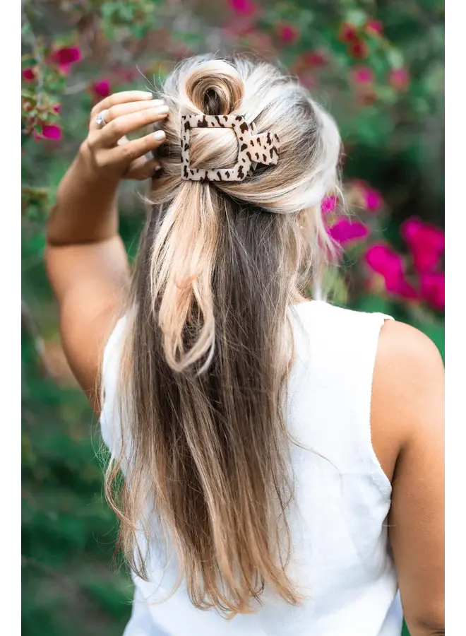 Flat Square Hair Clip - Large - Blonde Tortoise