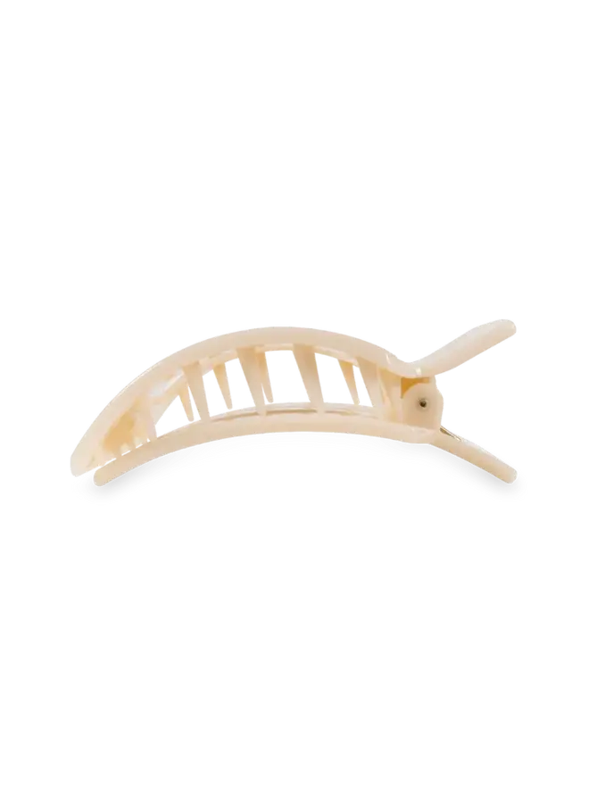Flat Square Hair Clip - Medium - Almond Beige