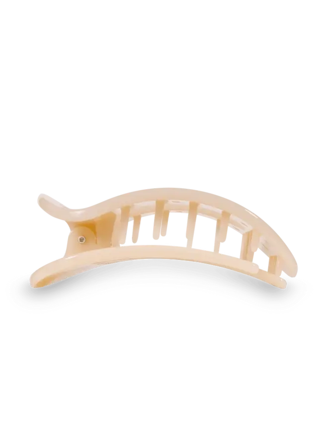 Flat Round Hair Clip - Large - Almond Beige