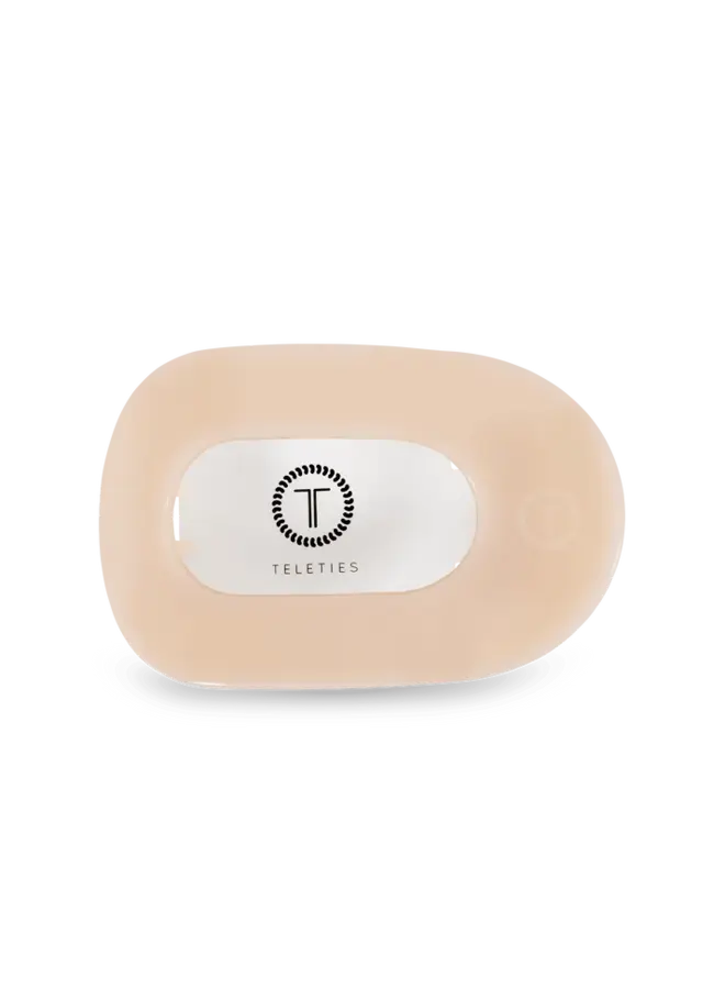 Round Flat Hair Clip - Medium-Almond Beige