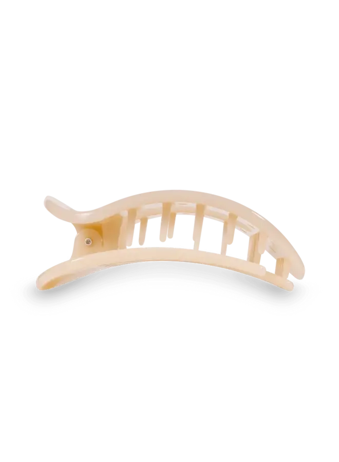 Round Flat Hair Clip - Medium-Almond Beige