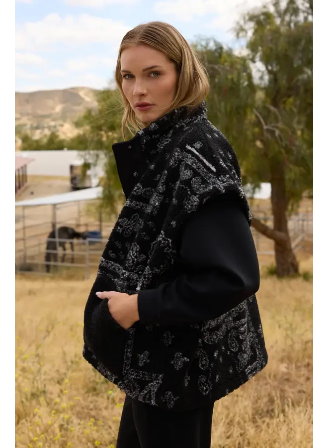 Bandana Printed Sherpa Vest