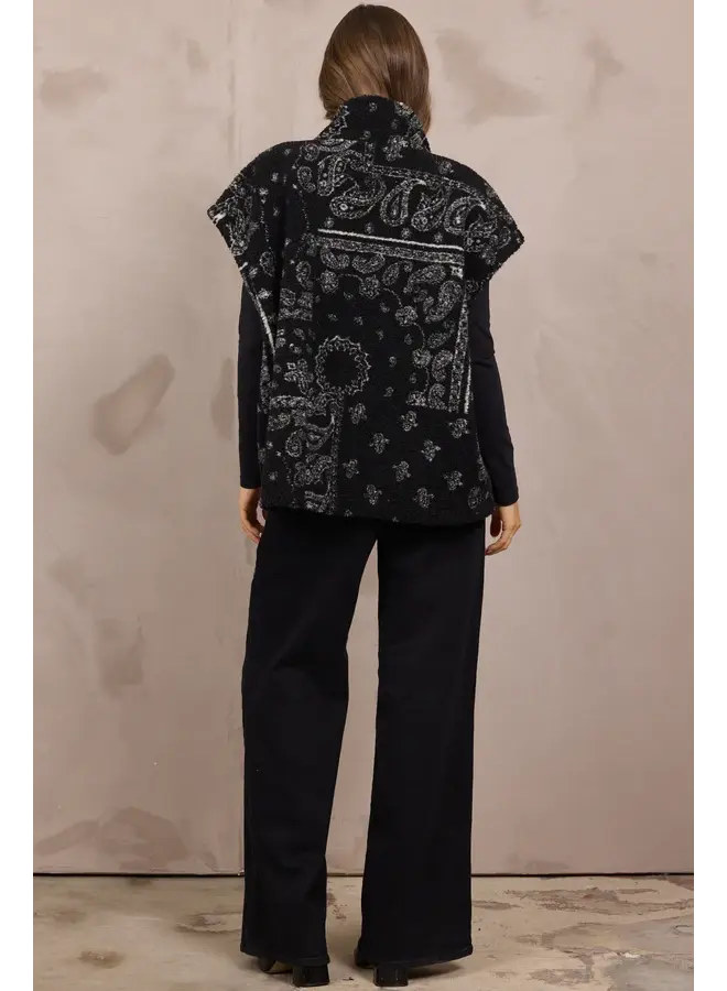 Bandana Printed Sherpa Vest