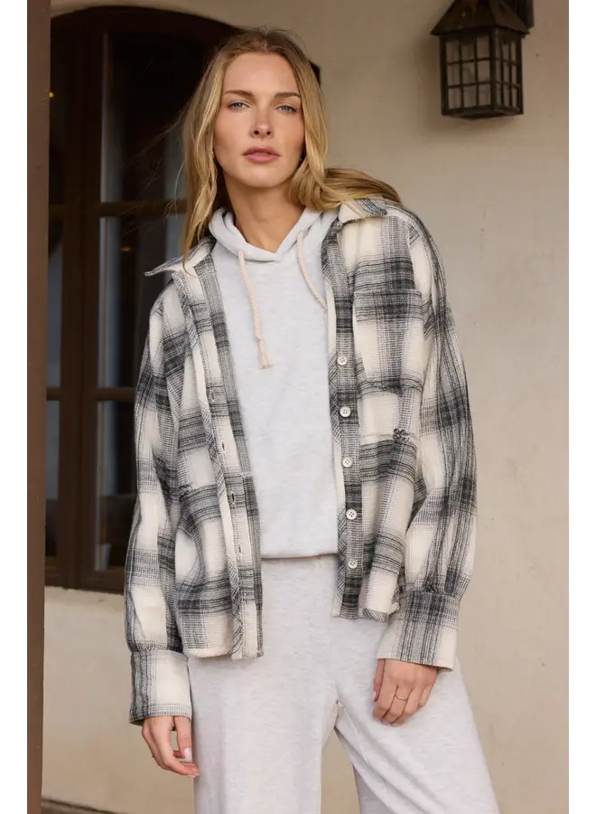 Plaid Waffle Button Up-