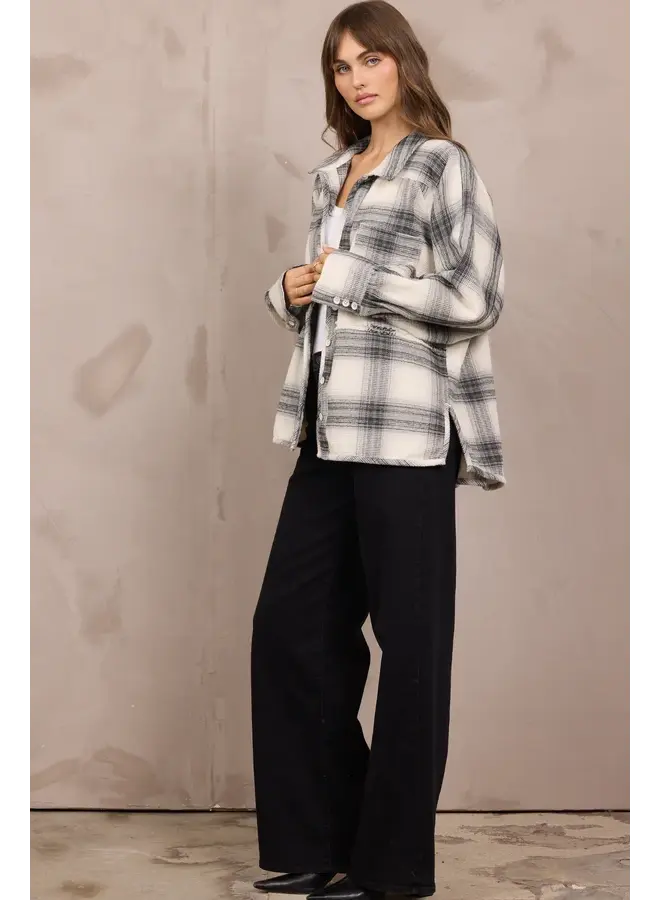 Plaid Waffle Button Up-