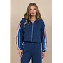 Stripe Fleece Wide Zip Up-