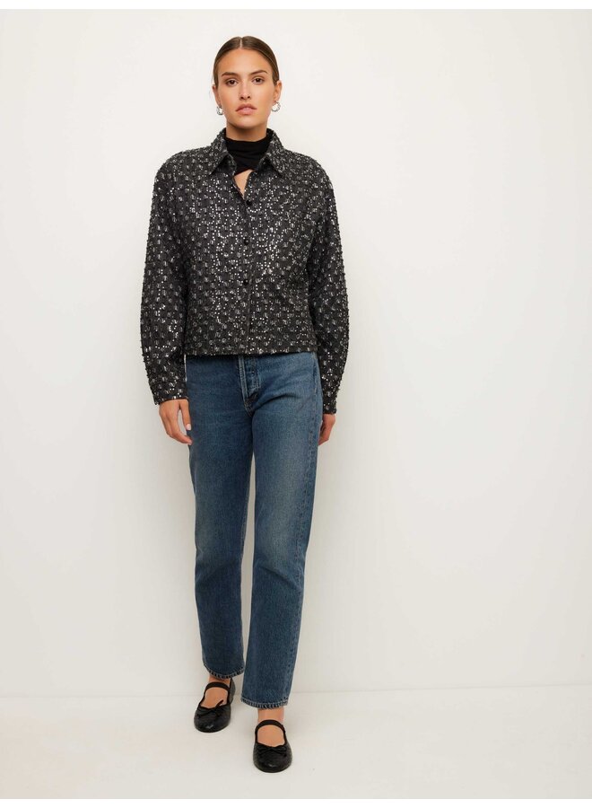Allora Sequin Denim Shirt Jacket-