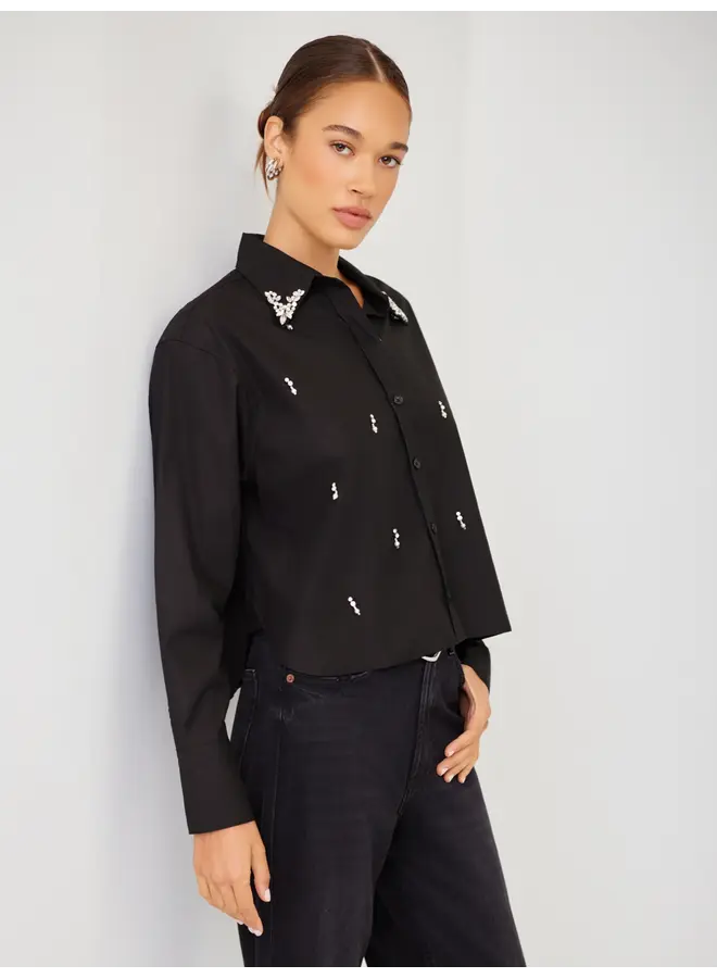 Lisa Embellished Button-Up Top-