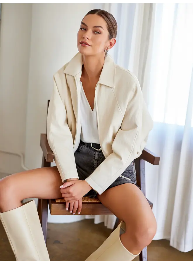 Regin Faux Leather Bomber Jacket-