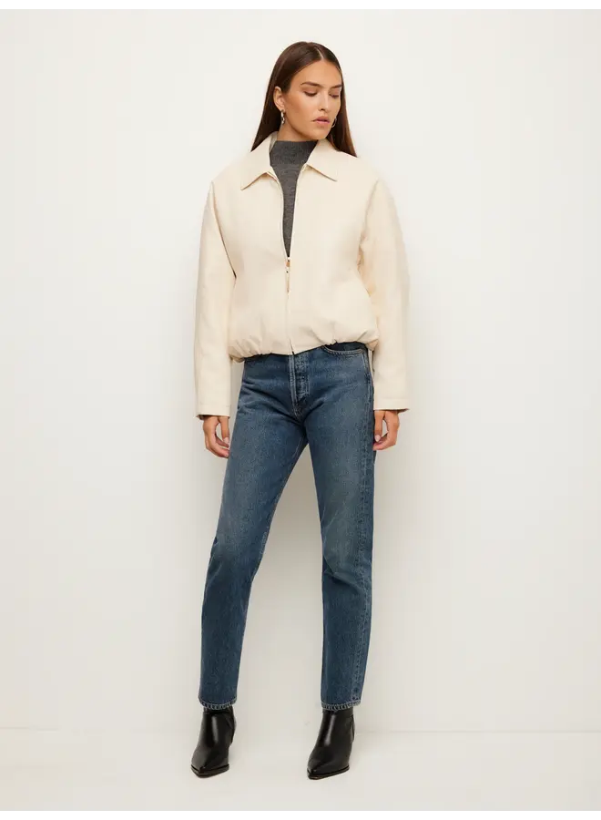 Regin Faux Leather Bomber Jacket-