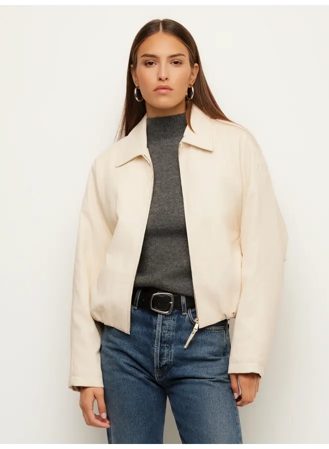 Regin Faux Leather Bomber Jacket-