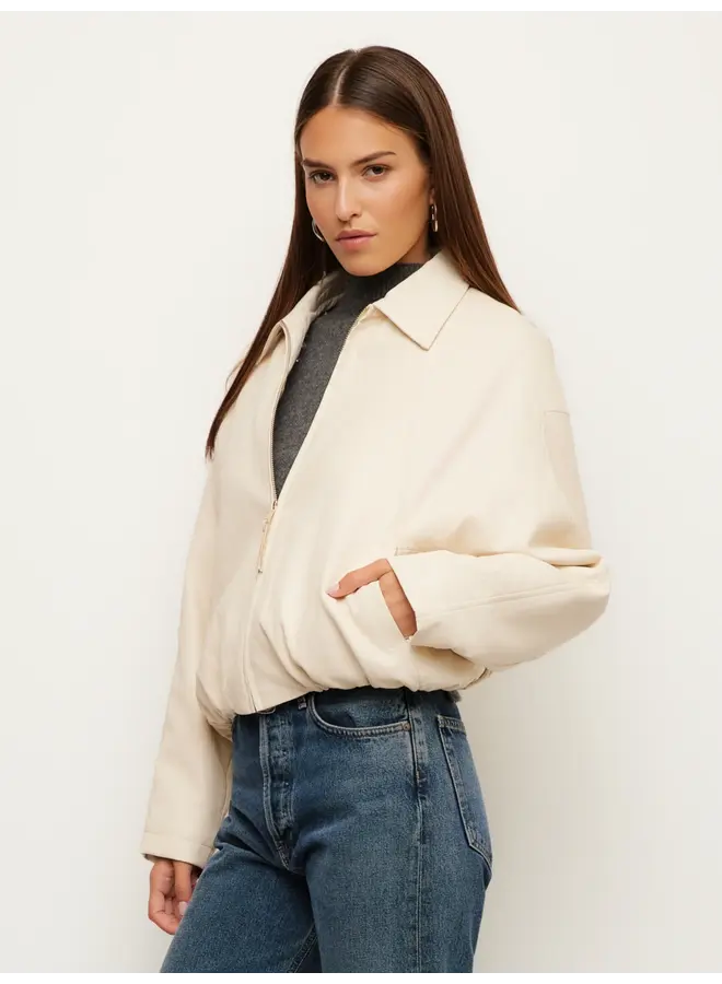 Regin Faux Leather Bomber Jacket-