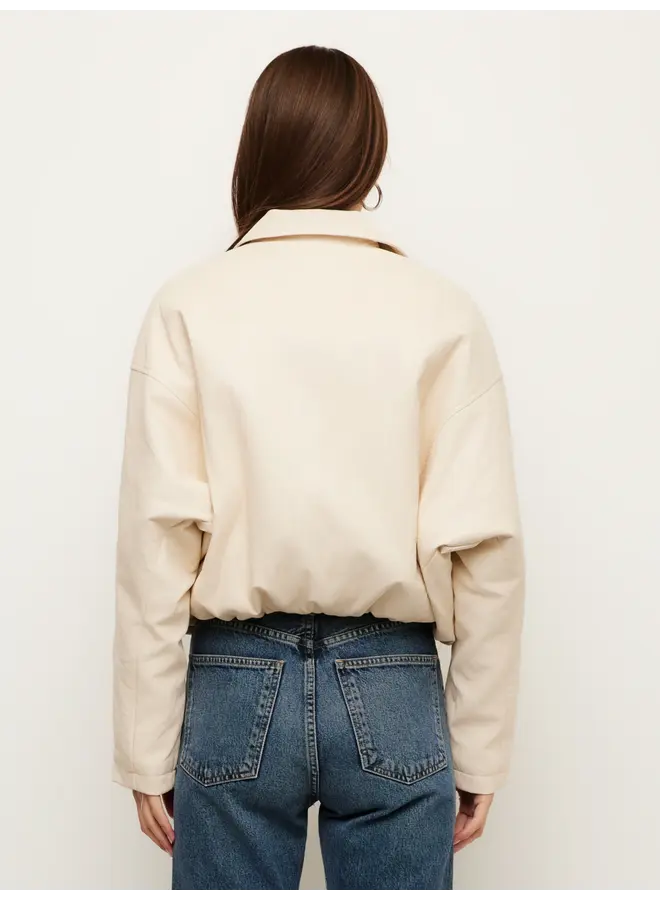 Regin Faux Leather Bomber Jacket-