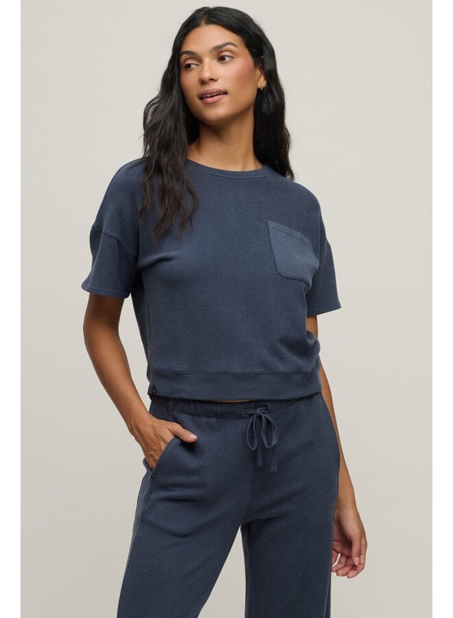 Brushed Fleece Short Sleeve Pullover