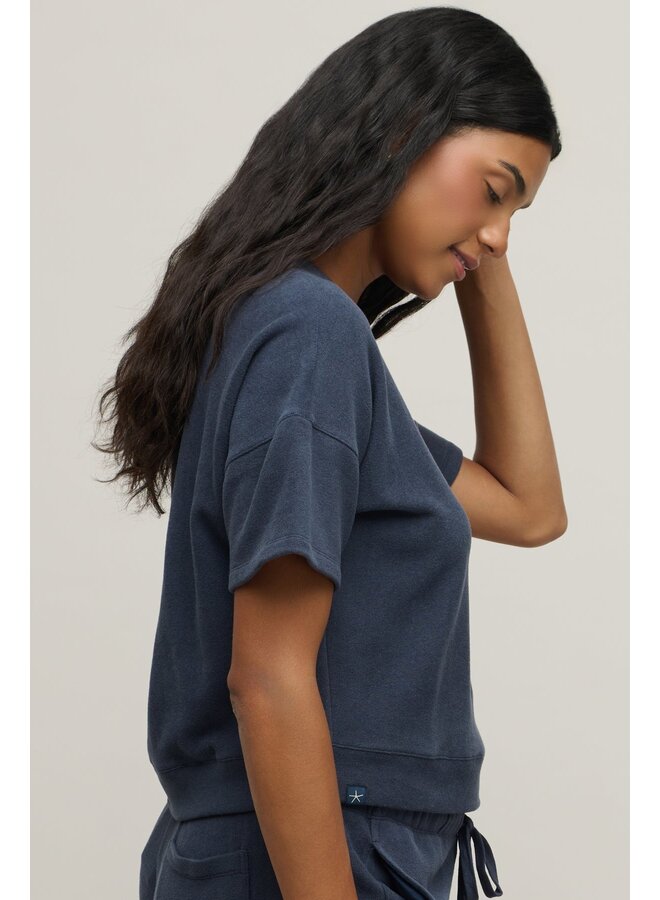 Brushed Fleece Short Sleeve Pullover