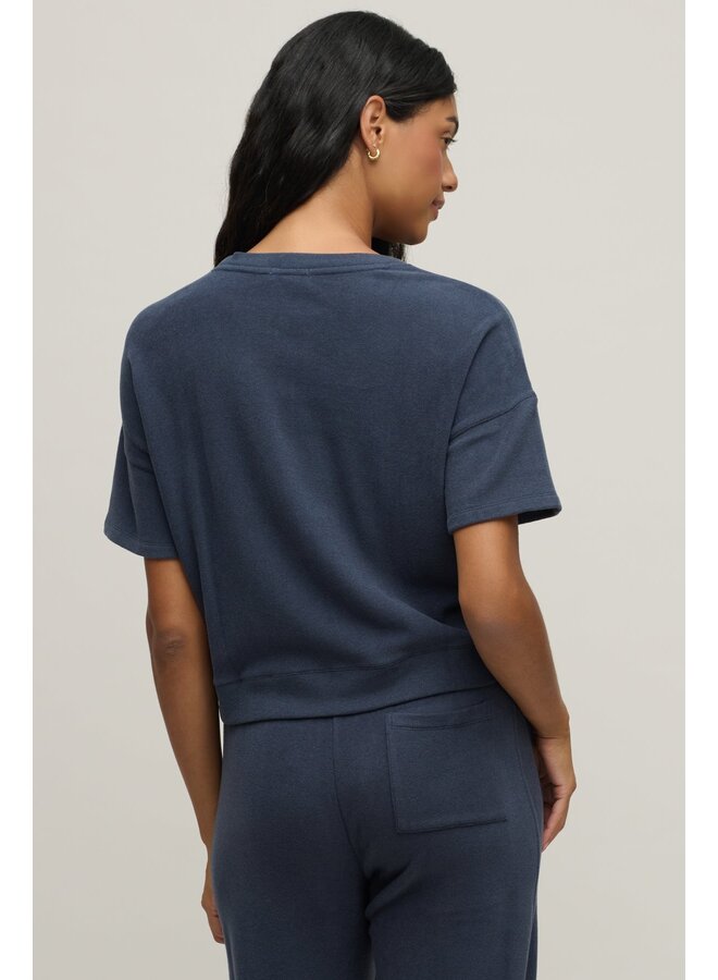 Brushed Fleece Short Sleeve Pullover