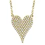 14K Yellow Gold and Diamond Pave Heart Necklace (.21ct/.55"L)