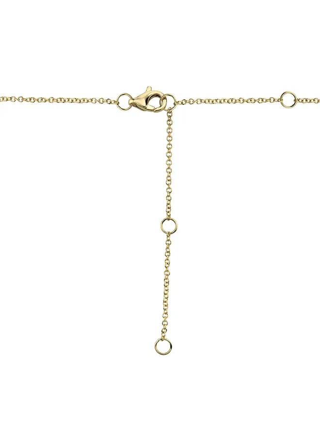14K Yellow Gold and Diamond Pave Heart Necklace (.21ct/.55"L)