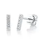 14K White Gold and Diamond Mini Bar Earrings (.08ct)