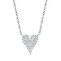 14K White Gold and Diamond Heart Necklace (.11ct)