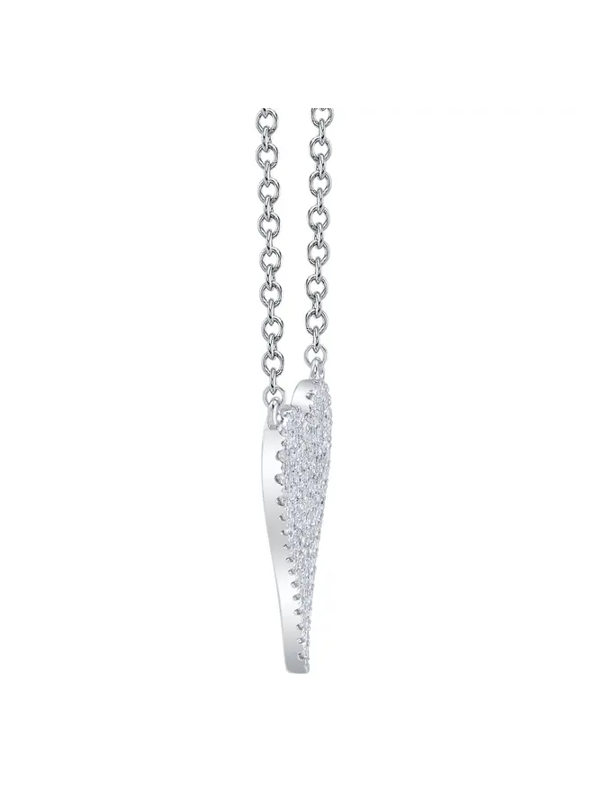 14K White Gold and Diamond Heart Necklace (.11ct)